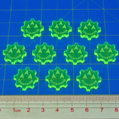 LITKO Fluorescent Green Squadron Command Tokens Compatible with Star Wars Armada (10)